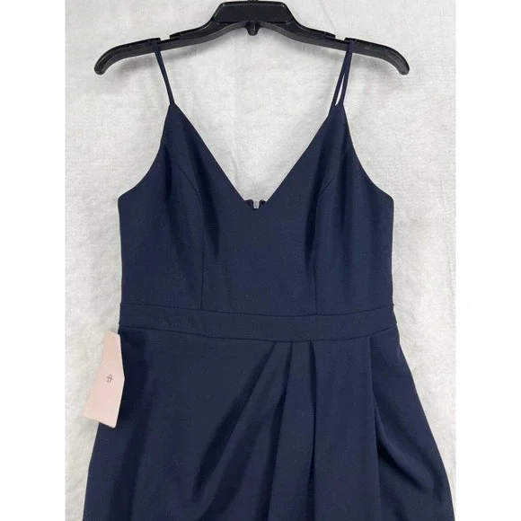 BHLDN Caron Dress Crepe Midi Dress in Midnight - Picture 4 of 9